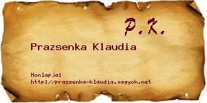 Prazsenka Klaudia névjegykártya