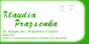 klaudia prazsenka business card